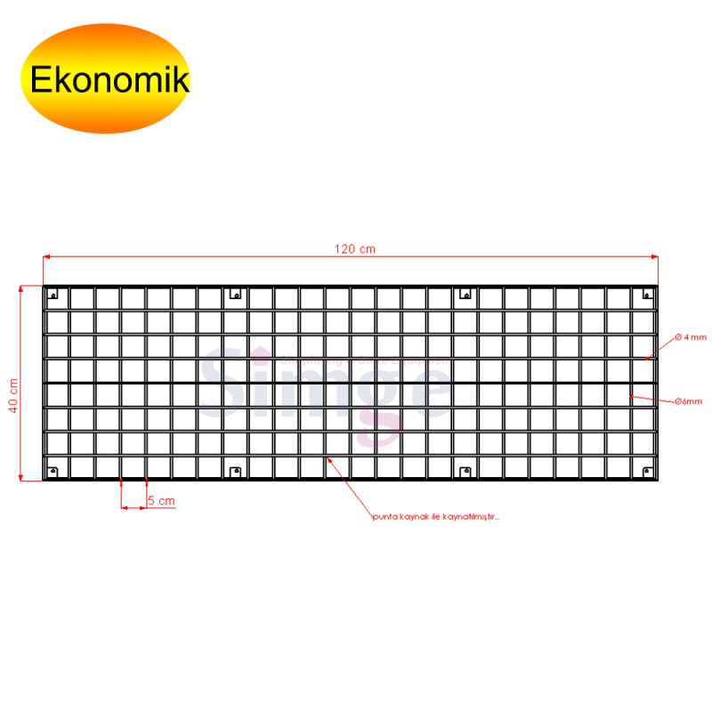 Shop Grid Panel, 40 cm x 120 cm