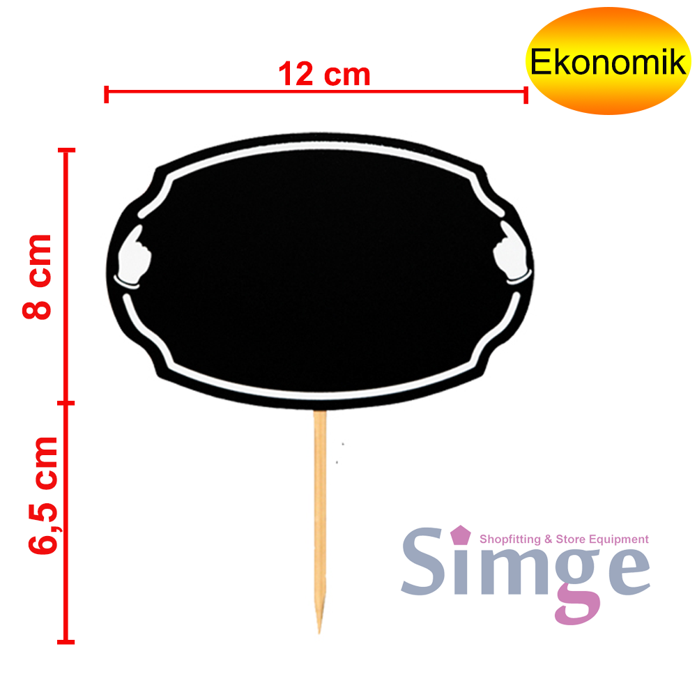 Price Ellipse Erasable Label Holder with Wooden Stud