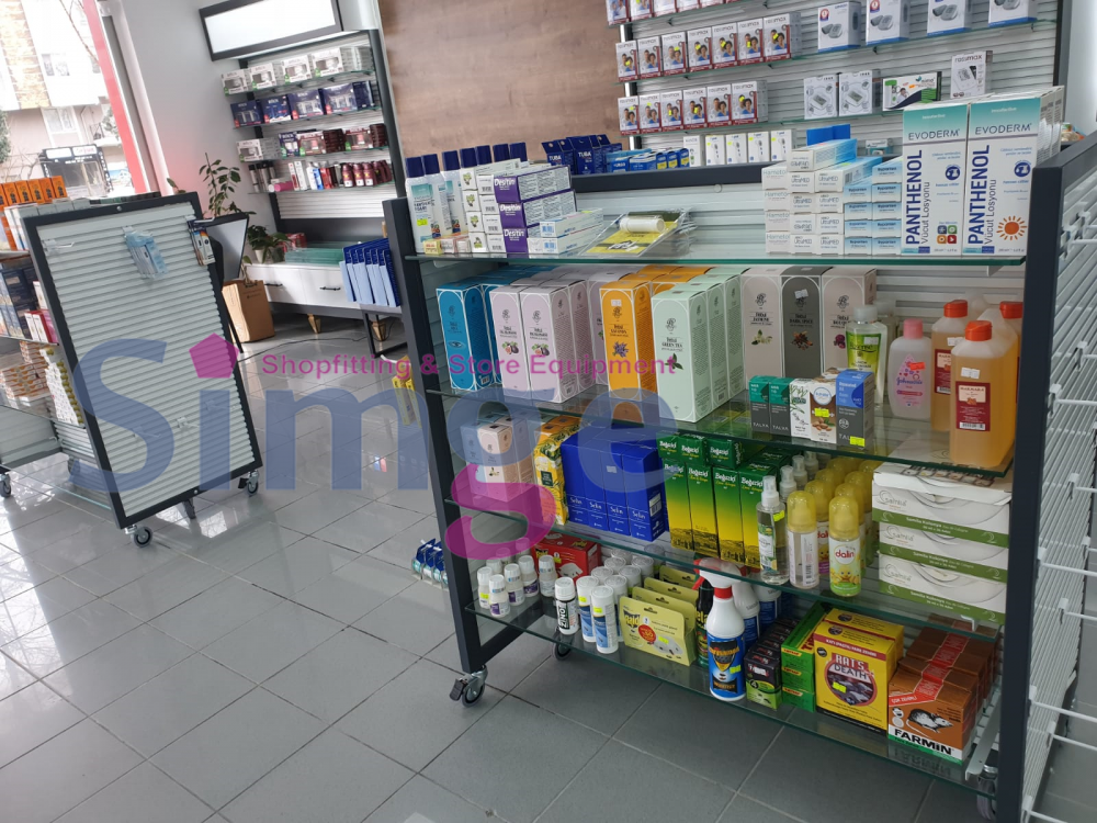Pharmach H Type Retail Display Gondola Rack