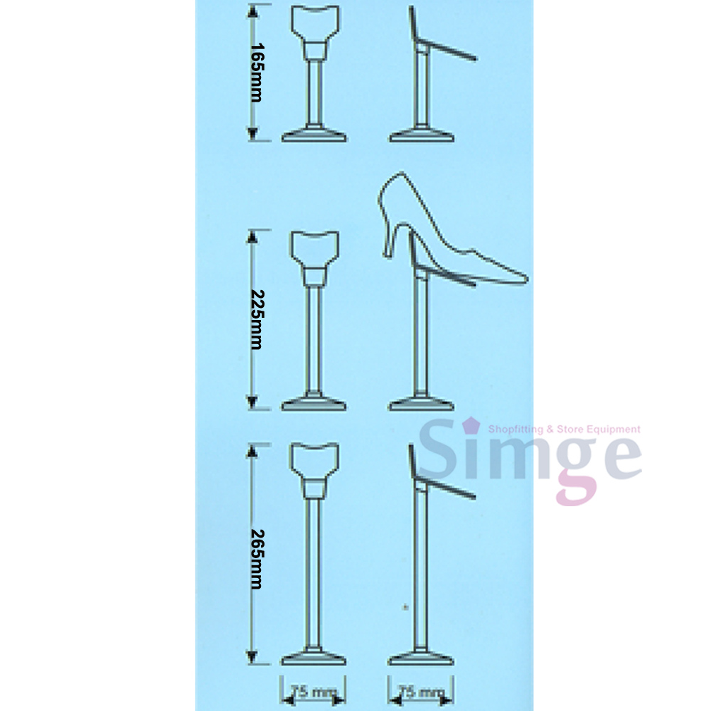 3 Piece Showcase Women's Heel Shoe Display Stand