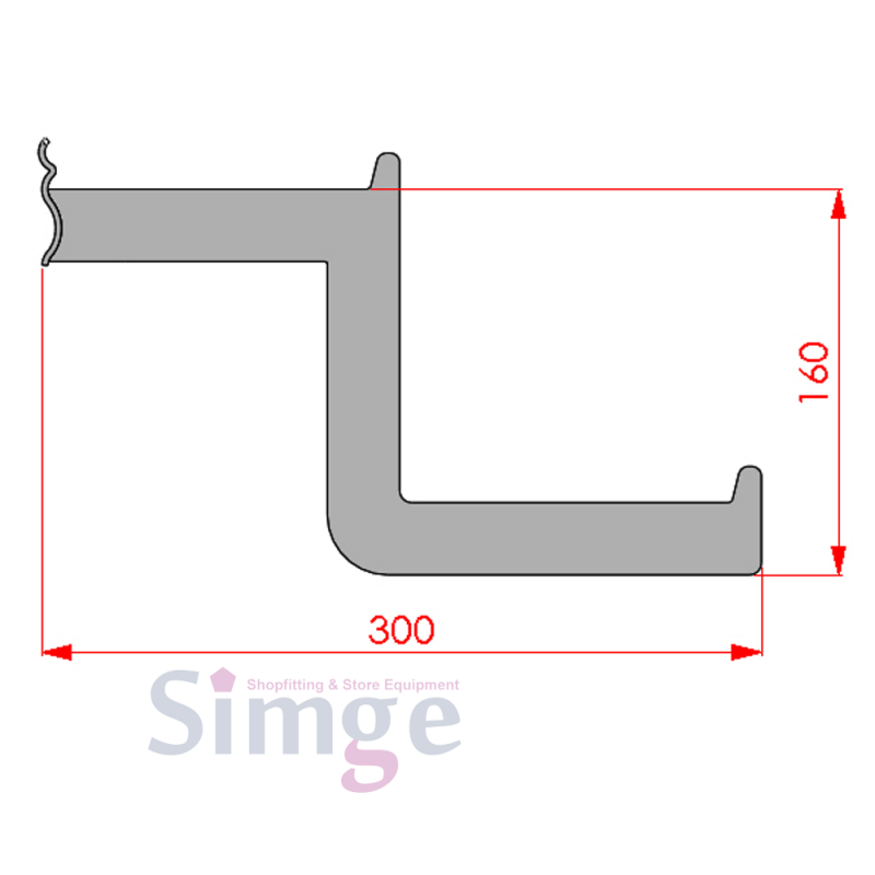 Wavy Aluminum Z Shaped Hanging Stick