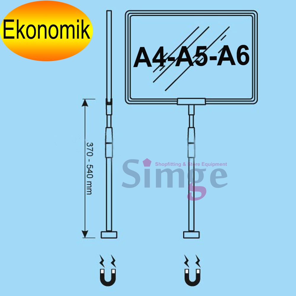 Price Holder, Tubular Magnet, Stand Top Plastic Label Holder