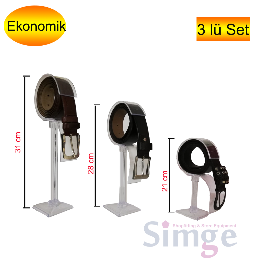 Belt Display Stand Triple Plastic