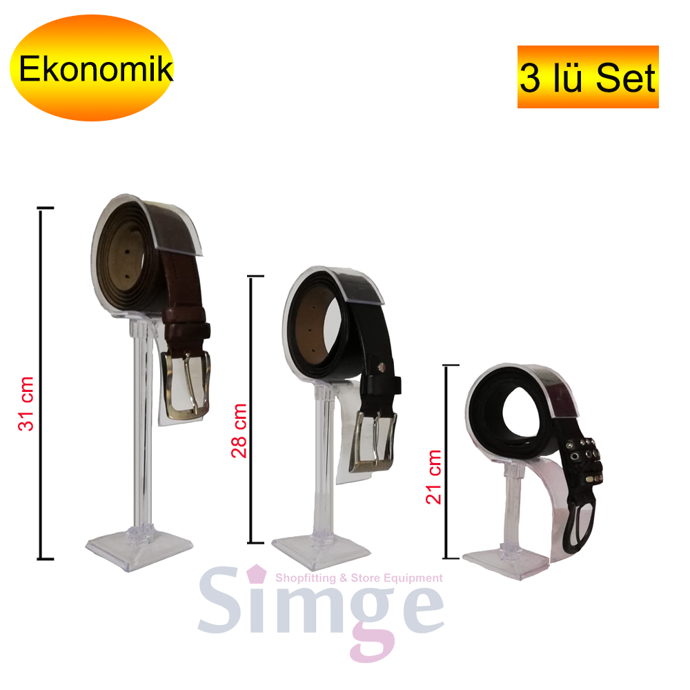 Belt Display Stand Triple Plastic