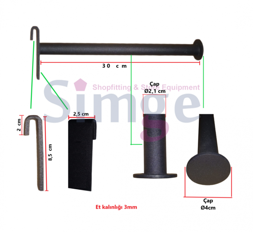 Grid Rack Systems Straight Hanger Arm Walking Stick