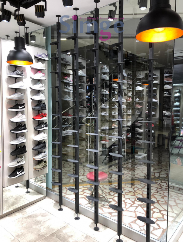 Shoe Store Display Front Metal Strut Double Surface With Slot