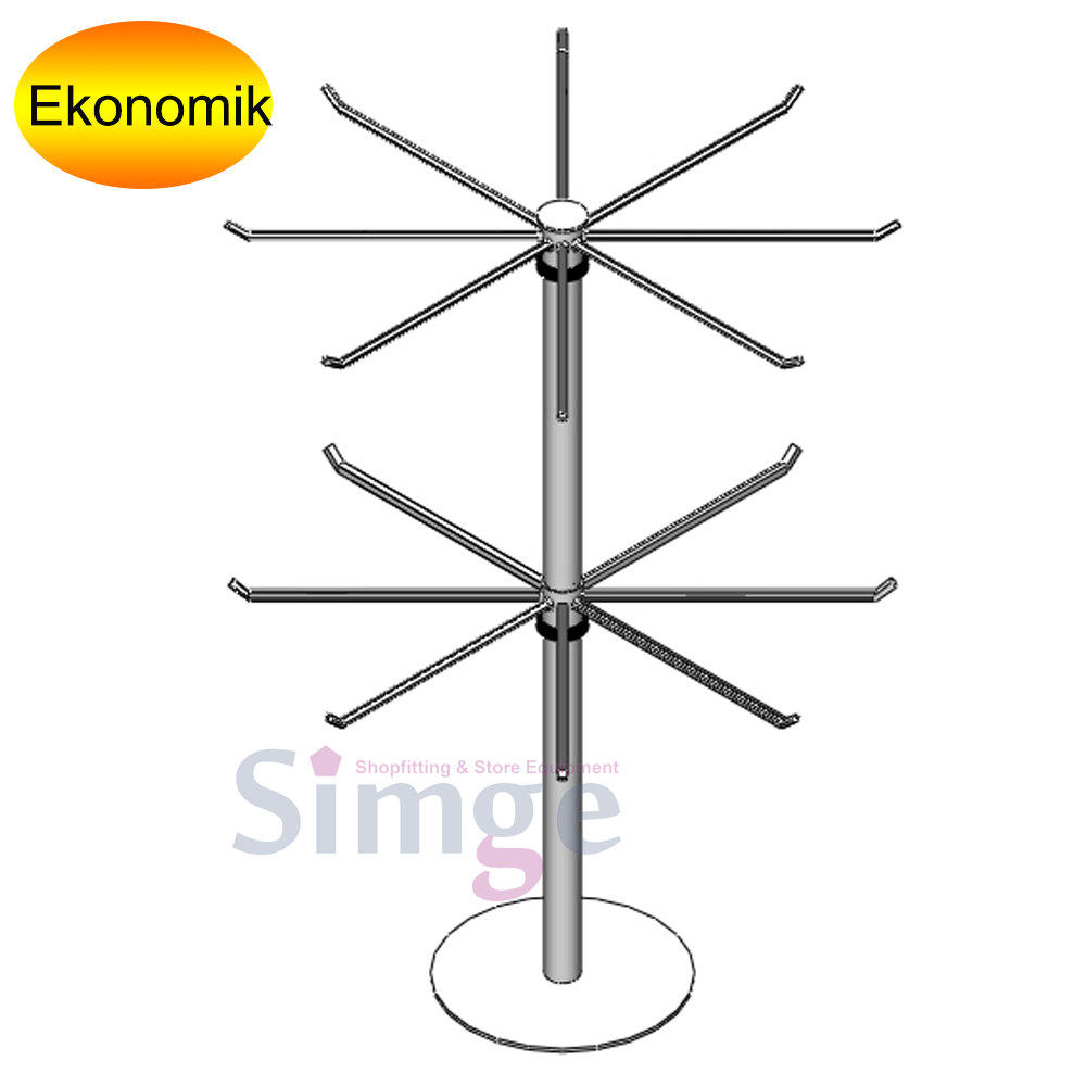 Double-Deck, Swivel, Tabletop Accessory Stand