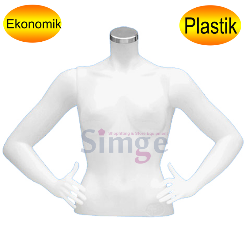 Plastic Female Sleeved Bust Mannequin