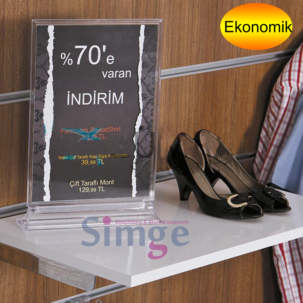A4 Flat Promotional Table Top and Shelf Top Price Label Holder