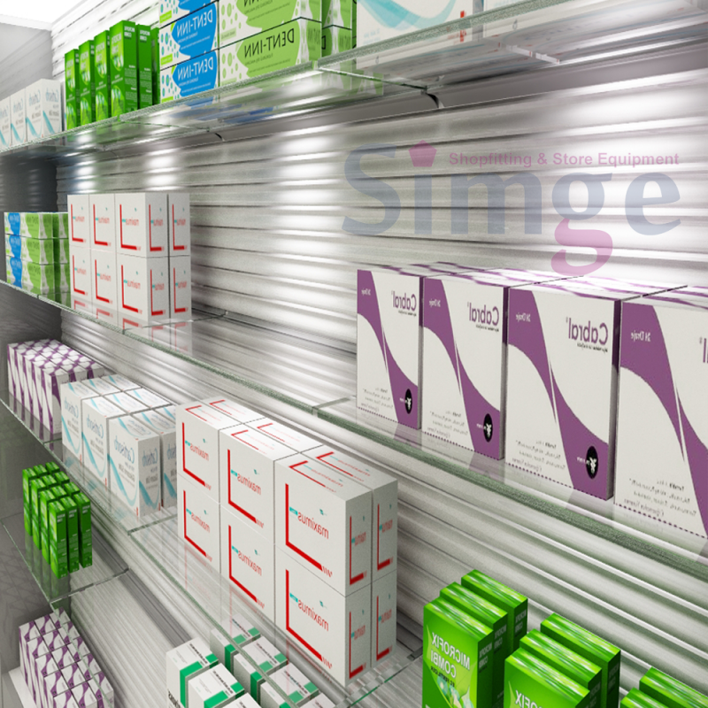 Wavy Surface Panel Glass Holder Aluminum Shelf Profile