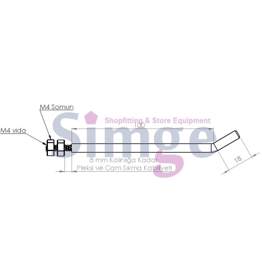 Plexiglass and Glass Stand Screw Hanger Hook