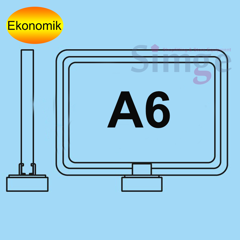 A6 Plastic Frame Price Tag Holder with Magnet Holder