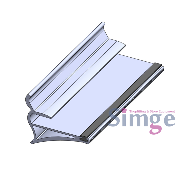 Wavy Surface Panel Glass Holder Aluminum Shelf Profile