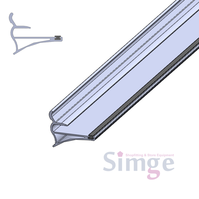 Wavy Surface Panel Glass Holder Aluminum Shelf Profile