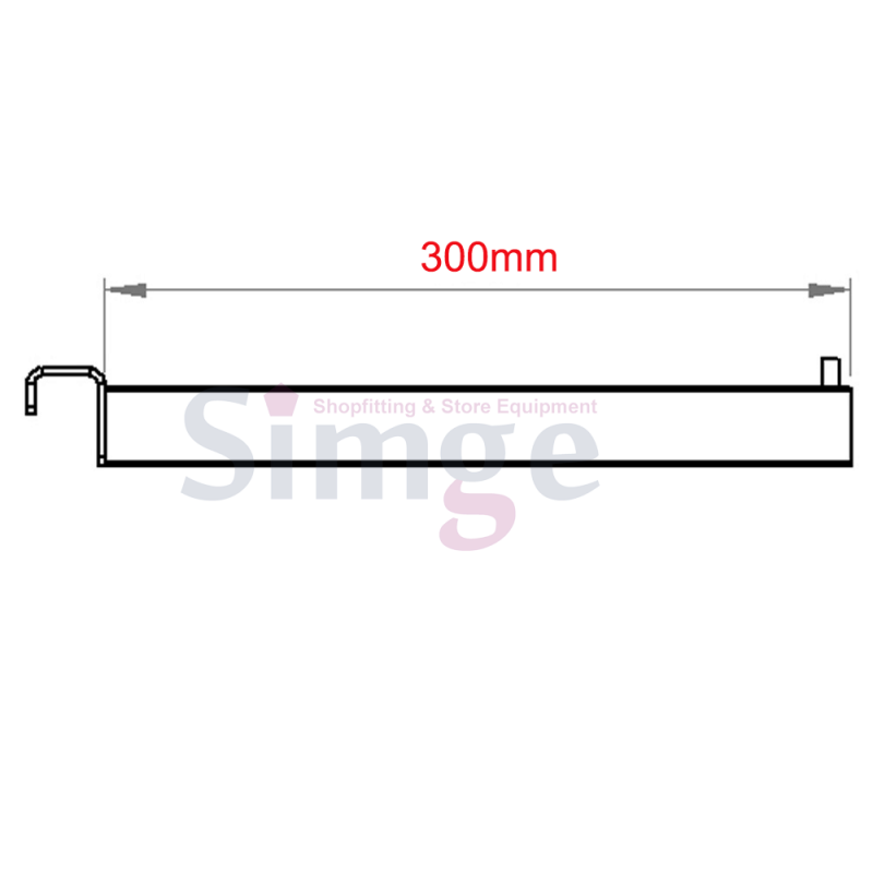 Straight Arm for Crossbar 300mm Chrome