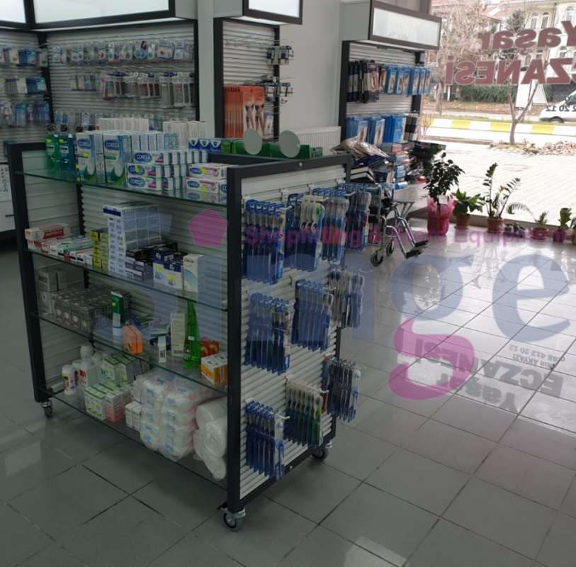 Pharmach H Type Retail Display Gondola Rack