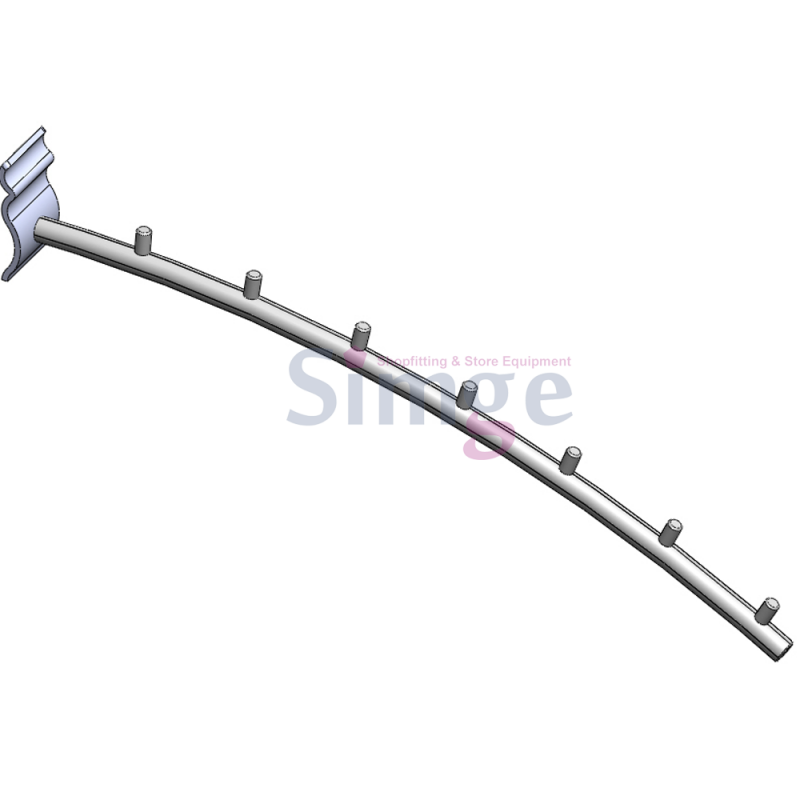 Wavy Aluminum Curved Waterfall Hanger Handle Walking Stick