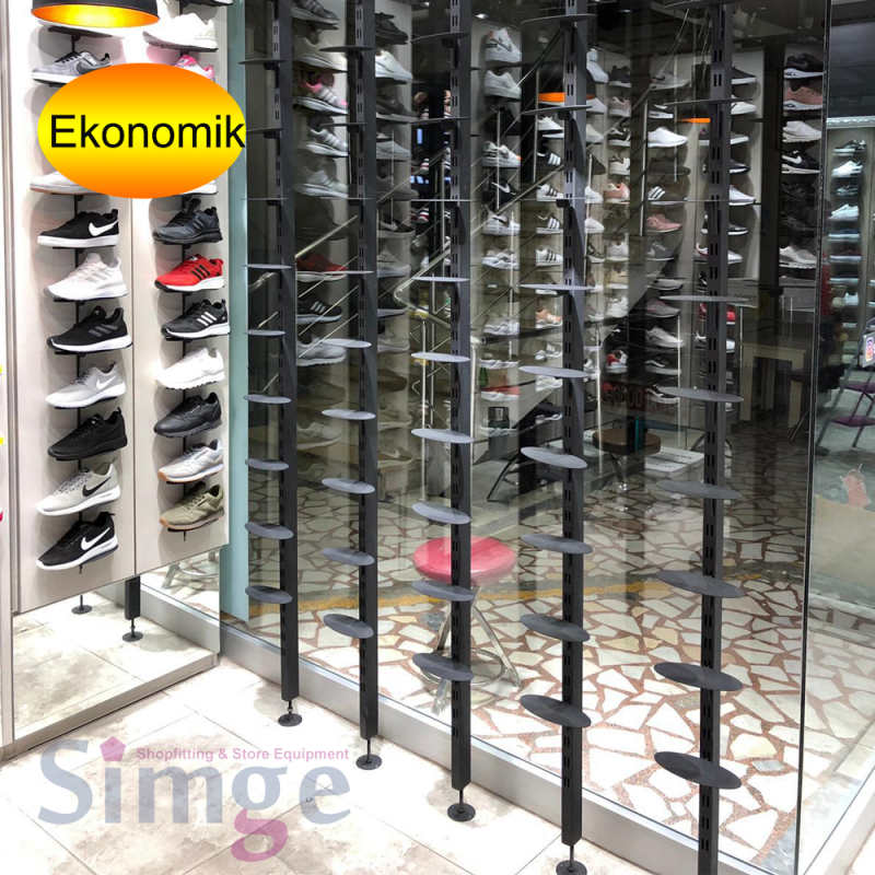 Shoe Store Display Front Metal Strut Double Surface With Slot