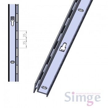 Single Slotted End of Run Recessed Upright